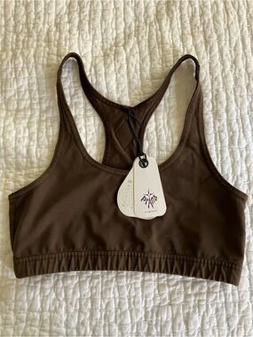 Prana Tornado racerback bra size small chocolate brown NWT